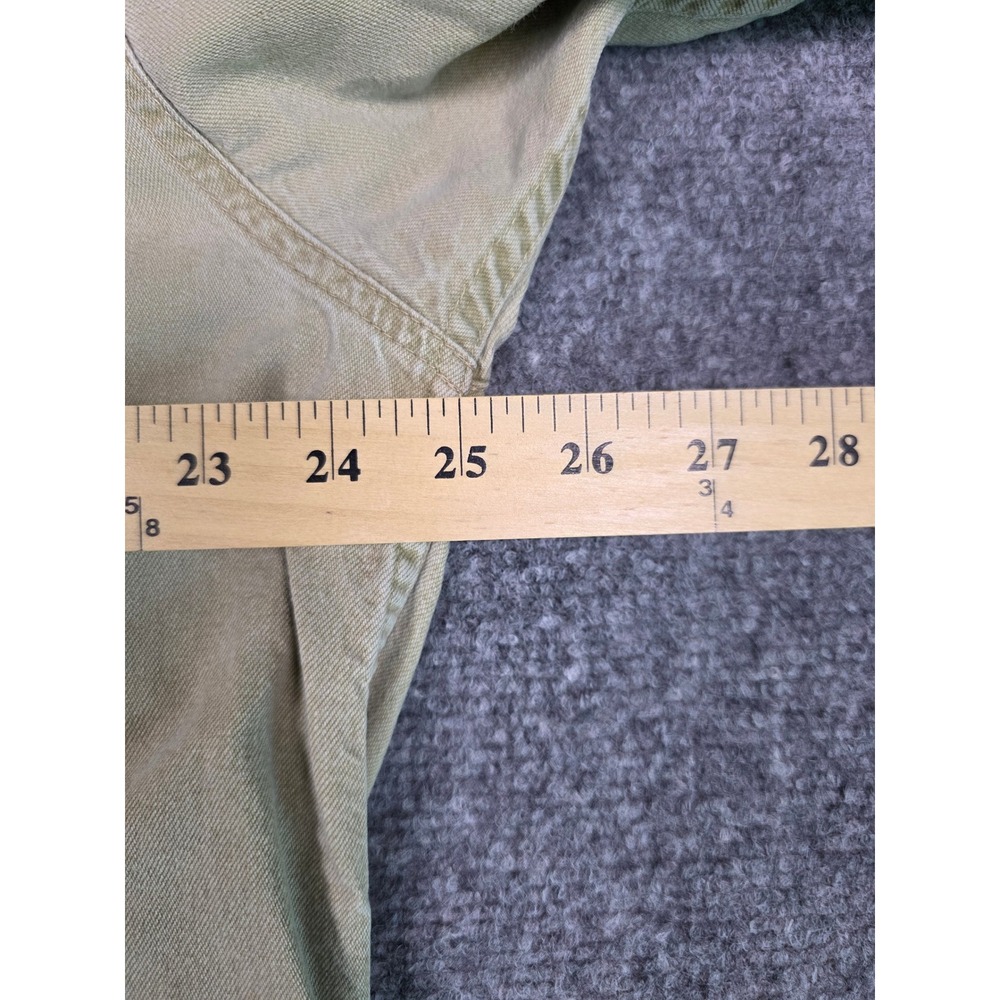 Vintage Camel Button Down Shirt Mens L Khaki 1996 Distressed Cotton Canvas - Picture 7 of 15